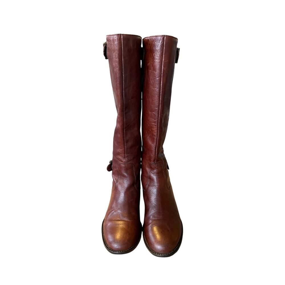 Saks Fifth Avenue 6 Tall Leather Riding Boots Vintage 70s Made in Italy Brown 36 - Picture 4 of 11
